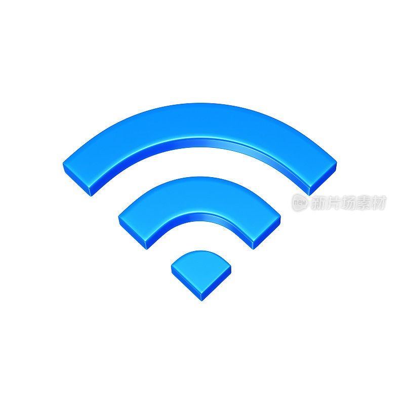 蓝色Wifi 3D图标